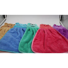 wholesale custom colorful microfiber coral fleece cartoon towel animal hanging hand towel with logo